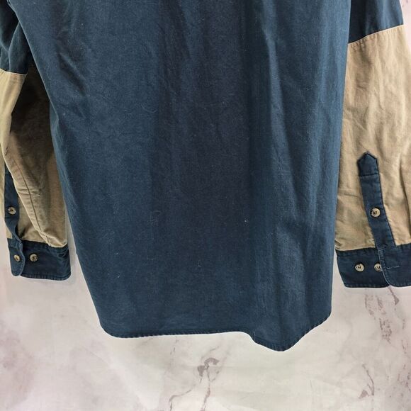 Vintage Hunting Shirt Mens XL Blue Button Down Shoulder Patch Brushpopper - Picture 8 of 14